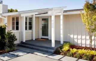Porch with a visor in a private house, photo of possible options