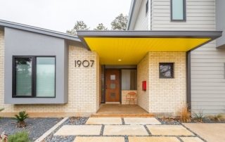 A canopy over the porch of a private house. Photos of stages of work