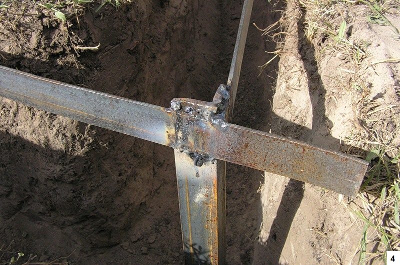 Step 4: strapping the dug-in corners by welding Step 4: strapping the dug-in corners by welding