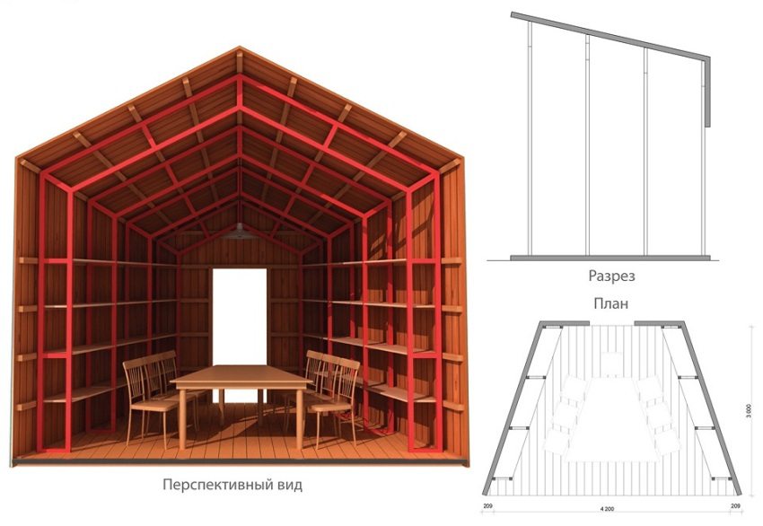 The project of a country kitchen from a metal pipe and corrugated board The project of a country kitchen from a metal pipe and corrugated board