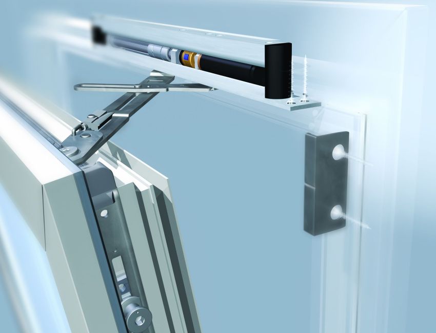 Supply ventilation valve installed on a metal-plastic window Supply ventilation valve installed on a metal-plastic window