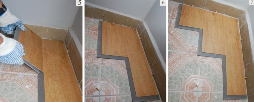 Steps 5-7: Installing snap-joint vinyl laminate flooring Steps 5-7: Installing snap-joint vinyl laminate flooring