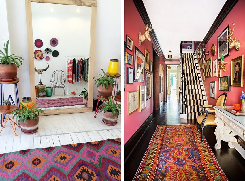 Bright colors in a modern hallway interior Bright colors in a modern hallway interior