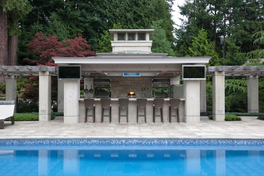 Pavilion with barbecue in the courtyard of a private house Pavilion with barbecue in the courtyard of a private house