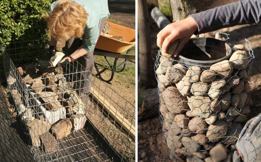 Filling the gabion frame with stones with your own hands Filling the gabion frame with stones with your own hands