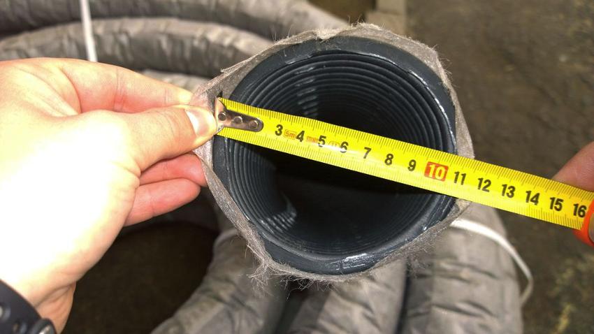 Pipe with a diameter of 110 mm for storm water drainage with geotextile filter Pipe with a diameter of 110 mm for storm water drainage with geotextile filter
