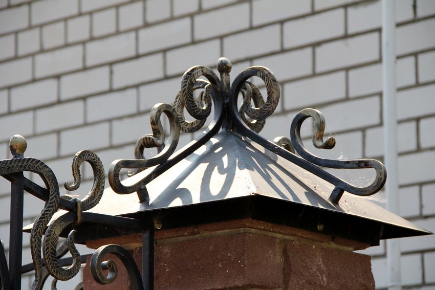 Metal caps for poles can be bought in a store or made to order Metal caps for poles can be bought in a store or made to order