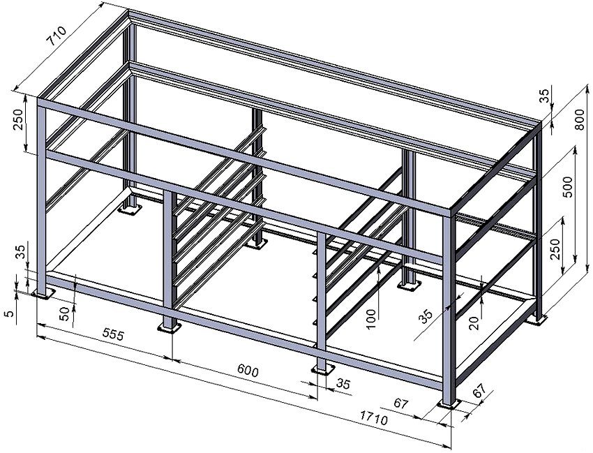Wiring diagram of a metal workbench