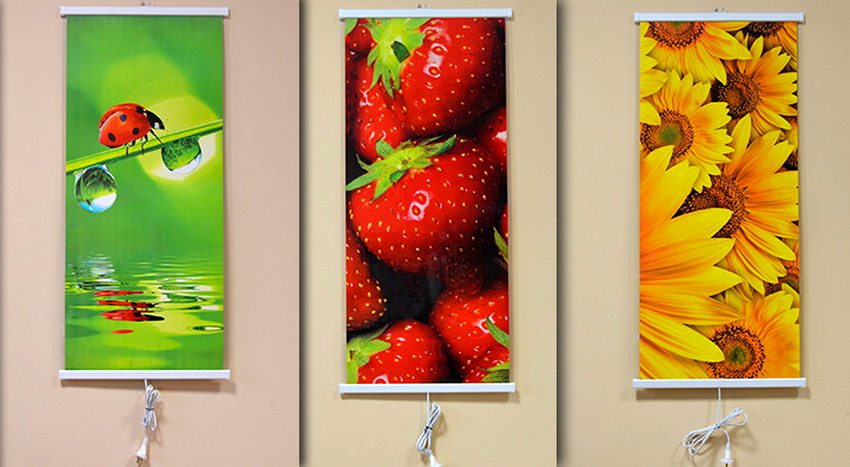 Trio wall-mounted film heaters allow you to apply any pattern you want Trio wall-mounted film heaters allow you to apply any pattern you want