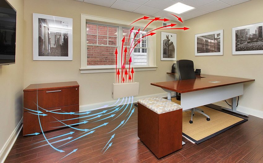 Convector heaters heat the room by circulating air Convector heaters heat the room by circulating air