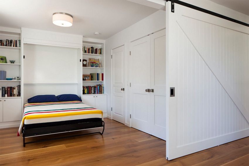 Lightweight plastic roll-up divider creates a cozy and relaxing bedroom environment Lightweight plastic roll-up divider creates a cozy and relaxing bedroom environment