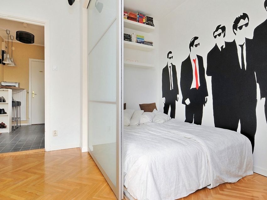 Sliding partition in a modern interior Sliding partition in a modern interior