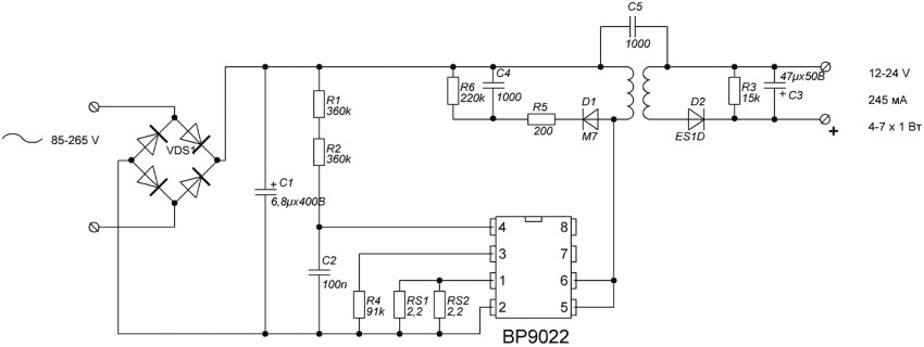 Driver circuit for 1W LEDs Driver circuit for 1W LEDs
