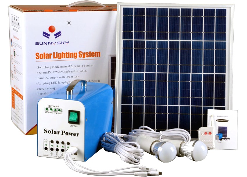 Solar autonomous system kit for home lighting Solar autonomous system kit for home lighting