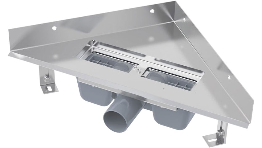 Corner grate for stainless steel drain Corner grate for stainless steel drain