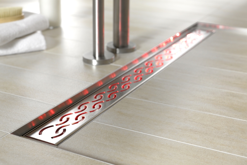 Floor drain with LED lighting Floor drain with LED lighting