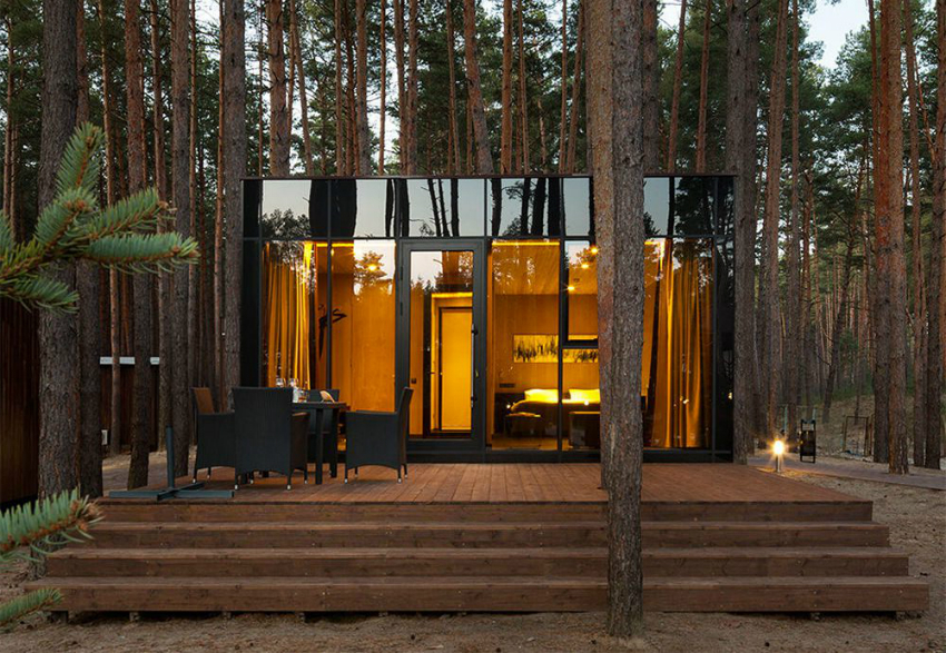 The cost of building a cottage and the ability to install panoramic windows depends on the choice of building materials The cost of building a cottage and the ability to install panoramic windows depends on the choice of building materials