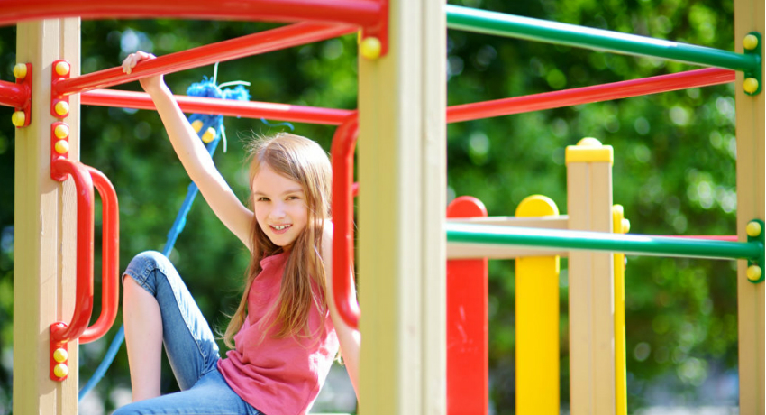 The outdoor sports complex is a fun gym and playground for active children The outdoor sports complex is a fun gym and playground for active children