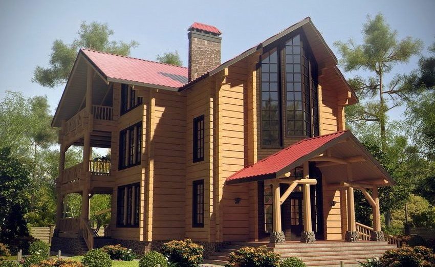 Two-storey cottage with an attic floor
