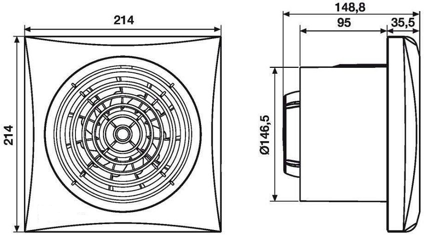 Exhaust fan dimensions Exhaust fan dimensions