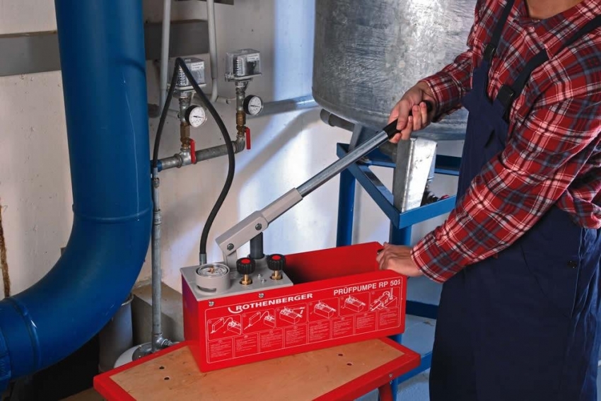 A manual pressure test is used to pump fluid into the system A manual pressure test is used to pump fluid into the system