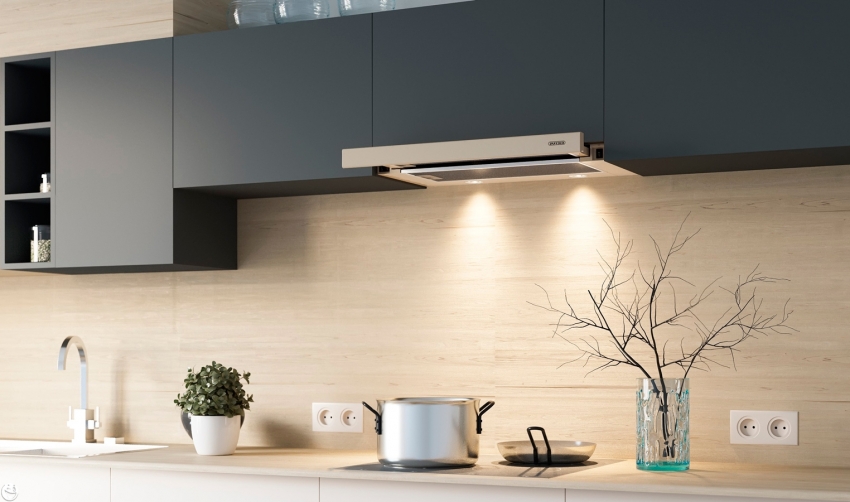 In a large kitchen, it is better to arrange blocks with fewer outlets, but at more frequent intervals. In a large kitchen, it is better to arrange blocks with fewer outlets, but at more frequent intervals.