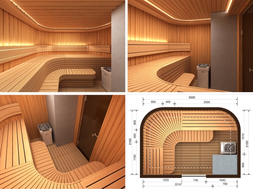 3D design of a combined sauna 3D design of a combined sauna