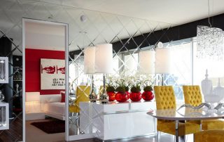 Mirror tiles with facet: an unusual interior transformation