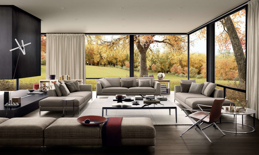 The modern living room should have modular multifunctional furniture, devoid of sharp corners The modern living room should have modular multifunctional furniture, devoid of sharp corners