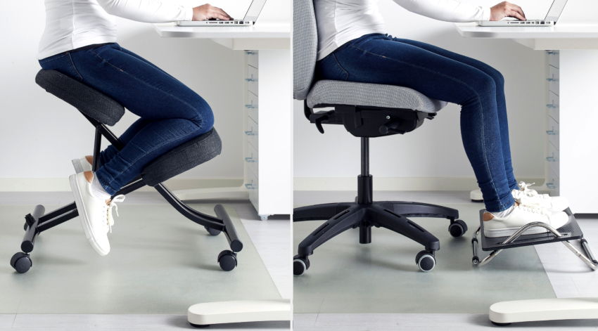 Another option is a backless orthopedic chair with a seat mounted on a movable hinge. Another option is a backless orthopedic chair with a seat mounted on a movable hinge.