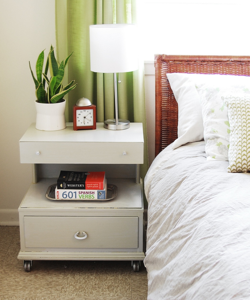 A bedside table can have many convenient drawers, a wide enough top surface to put glasses, a phone, a magazine A bedside table can have many convenient drawers, a wide enough top surface to put glasses, a phone, a magazine