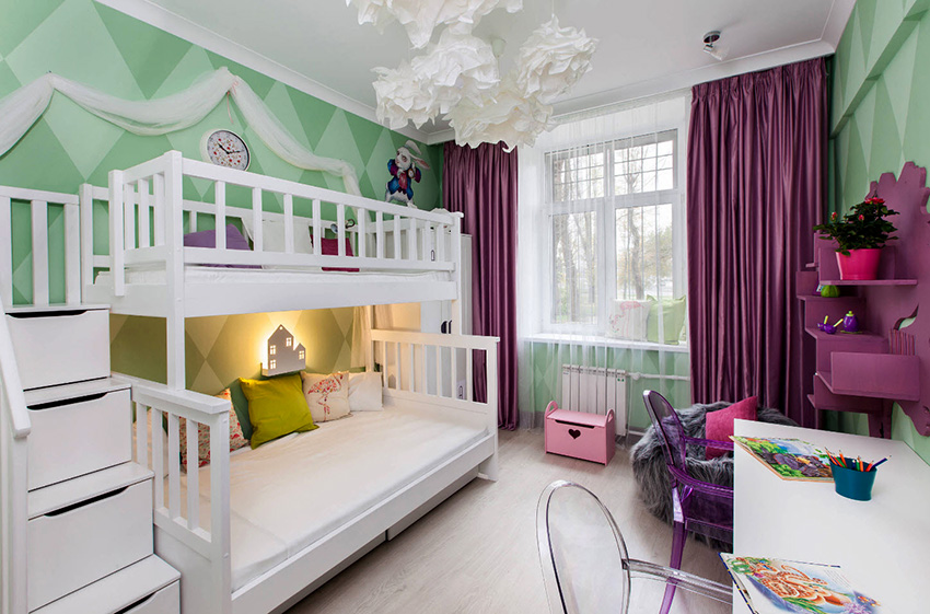 Light curtains in combination with blackout curtains create a comfortable atmosphere in the nursery Light curtains in combination with blackout curtains create a comfortable atmosphere in the nursery