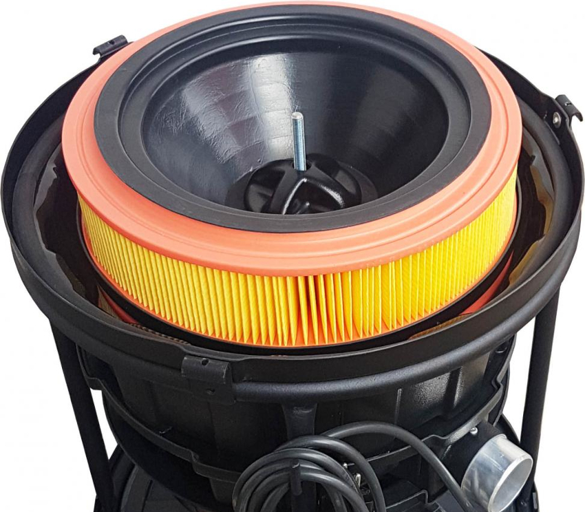 The cleaning system of an industrial vacuum cleaner includes not only a dust collector, but also a filter for fine air purification The cleaning system of an industrial vacuum cleaner includes not only a dust collector, but also a filter for fine air purification