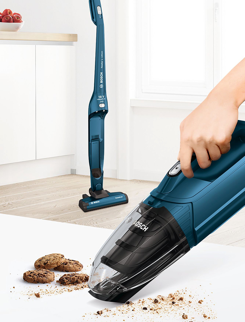 The Bosch BBH216 Upright Vacuum Cleaner has a suction power of 150 W The Bosch BBH216 Upright Vacuum Cleaner has a suction power of 150 W