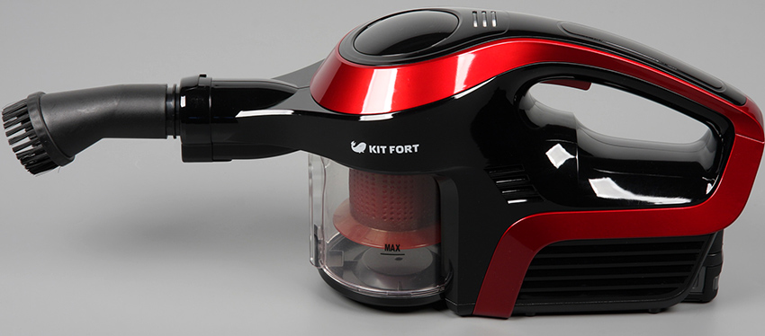 The Kitfort KT-536 battery pack is equipped with a 0.6 l cyclone container The Kitfort KT-536 battery pack is equipped with a 0.6 l cyclone container